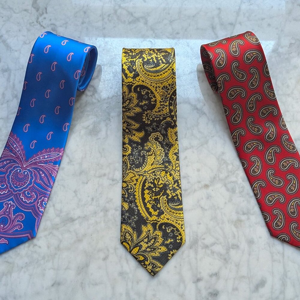Fabulous Brioni Silk Tie Bundle, Tricolore Primary Colors
